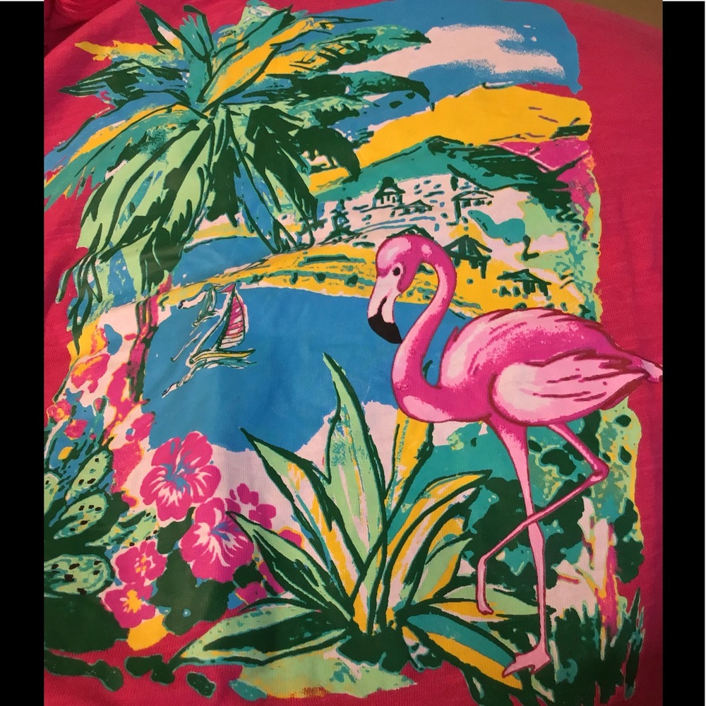 NWT KiwiFresh 2X Pink Flamingo Island Tropical Top - Picture 4 of 12
